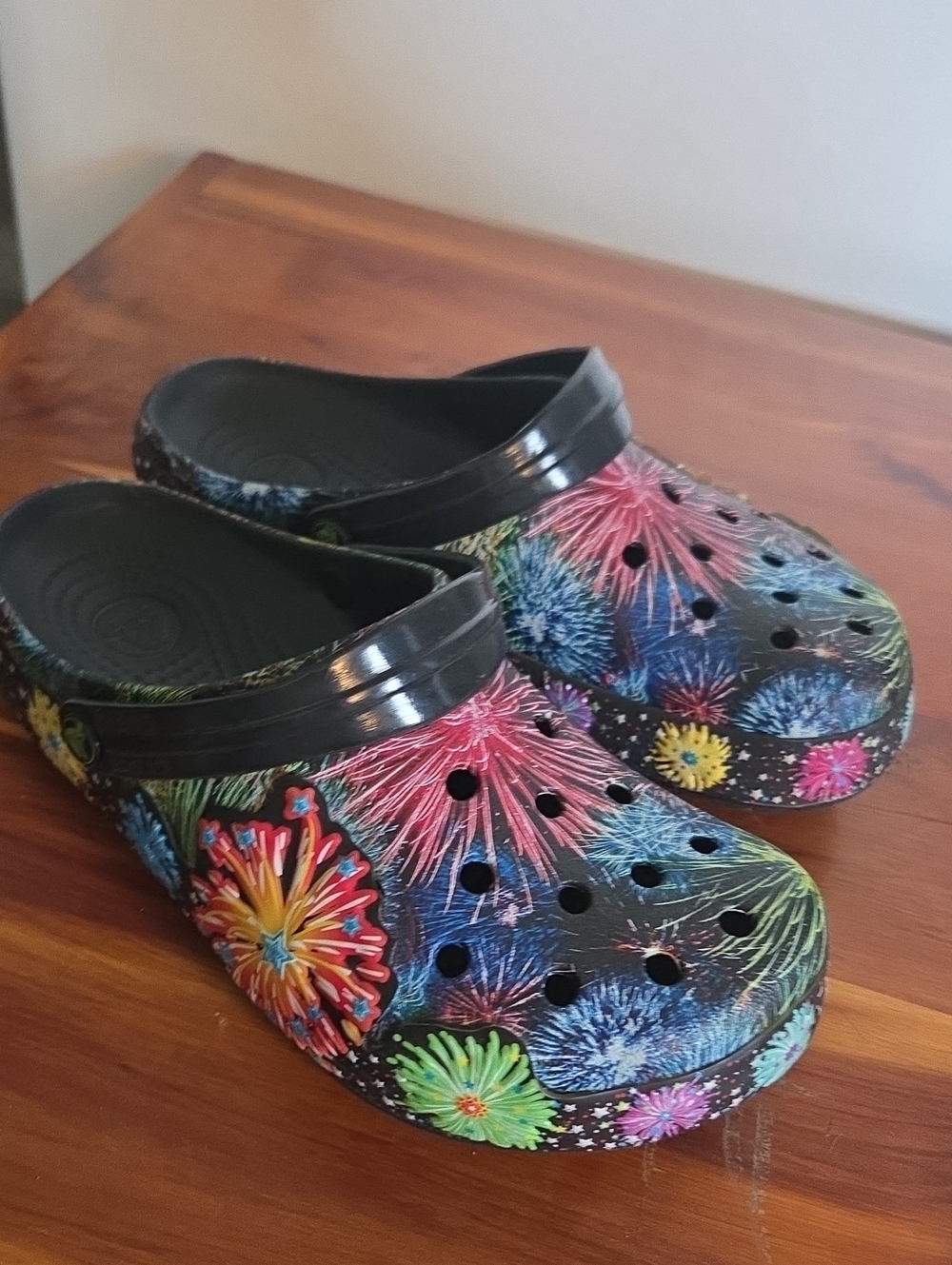Women's Firework Slip-On Clogs in Black
